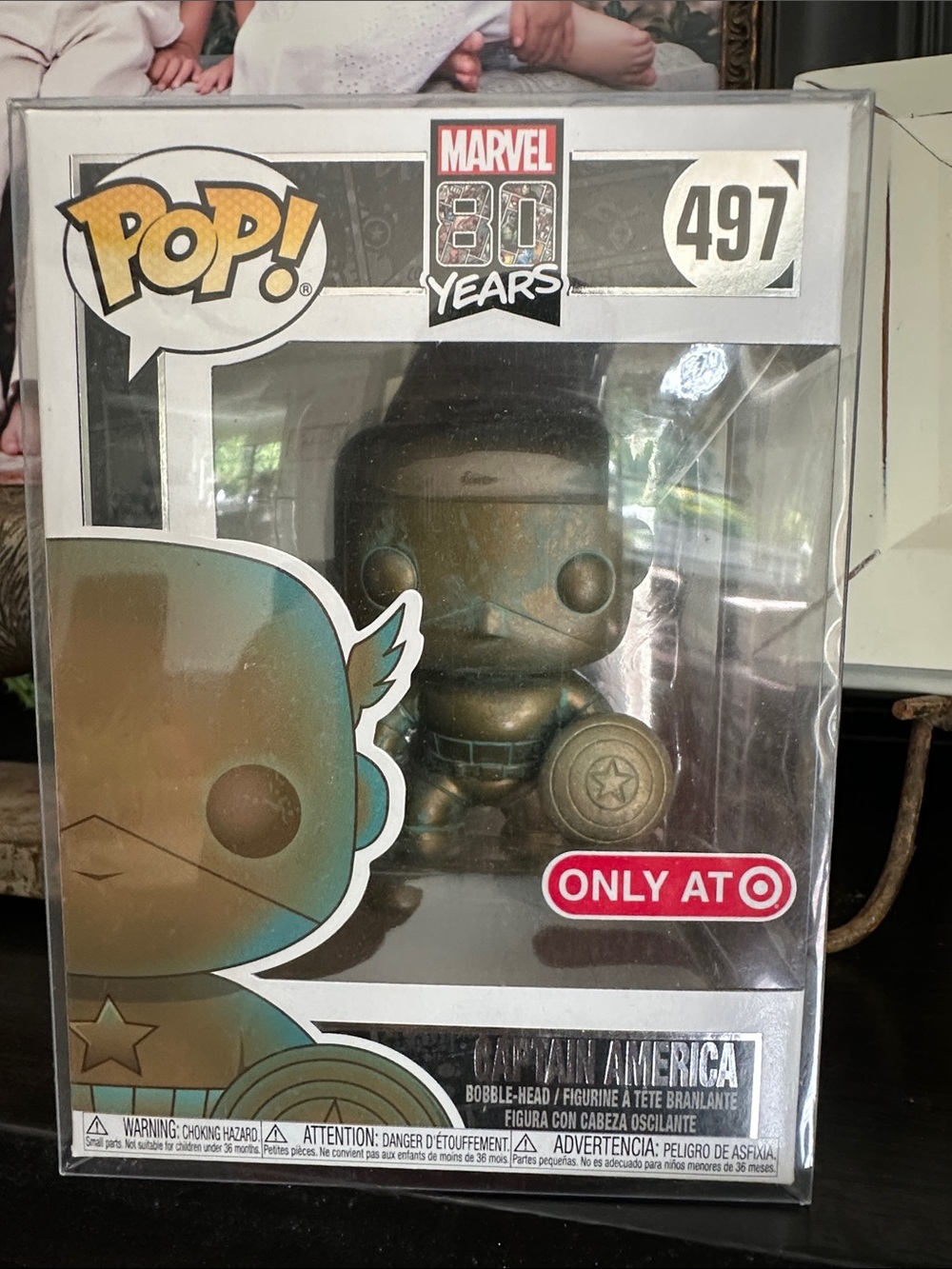 Funko Pop! Marvel 80 Years Bronze Captain America #497 - Gold/Bronze Finish